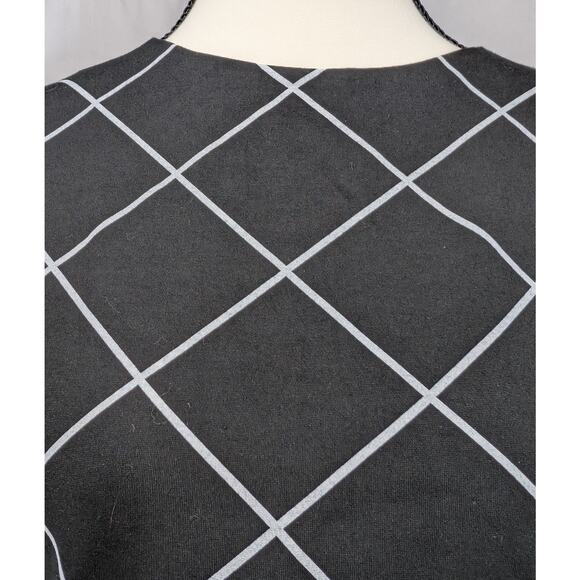 Sanctuary NWT Suit Set Boxy Top Pencil Skirt XS Black White Diamond Knit - Picture 6 of 11